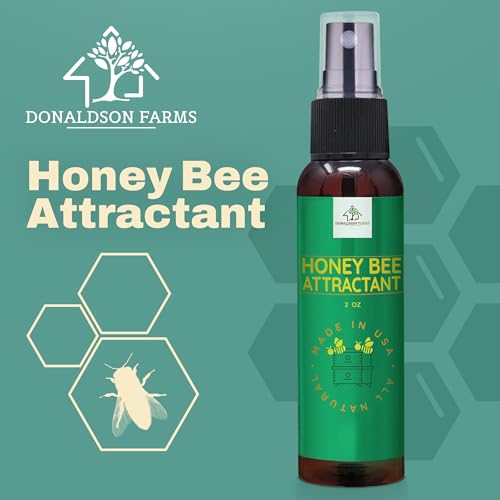 Donaldson Farms - Honey Bee Attractant Spray - Bee Hive Lure for Gardens, Beehives, Flowers & Fruit Trees with Natural Lemongrass Oil Formula, Easy to Use for Beekeepers & Pollinator Support - 2 oz