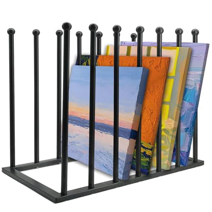 Art Storage Rack, Art Drying Rack, Art Canvas Organizer, Paint Display Rack Metal Easel Display Stands for Canvas Boards, Panels, Prints, Frames, Artworks, Gallery