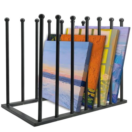 Art Storage Rack, Art Drying Rack, Art Canvas Organizer, Paint Display Rack Metal Easel Display Stands for Canvas Boards, Panels, Prints, Frames, Artworks, Gallery
