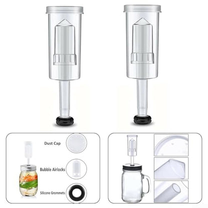2PCS 3-Piece Brewing Air Lock Beer Wine Brewing Air Locks with Silicone Grommet for Preserving Brewing Making Wine
