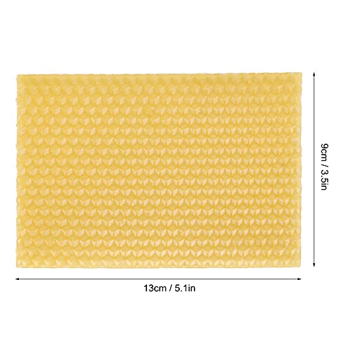 GBSCLOVER 10Pcs Beeswax Sheets, Beeswax Cndle Sheets, Wax Bee Foundation Sheet for Lure Bees, Crafts, Candle Making, Furniture Polish, 5.1x3.5in