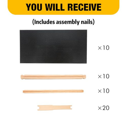 Honey Lake 10 Pack Deep Beehive Frames with Beeswax Coated Foundation Sheets, Unassembled Wooden Deep Bee Frames for Langstroth Beehives (Black) - color: 10Pack-Black