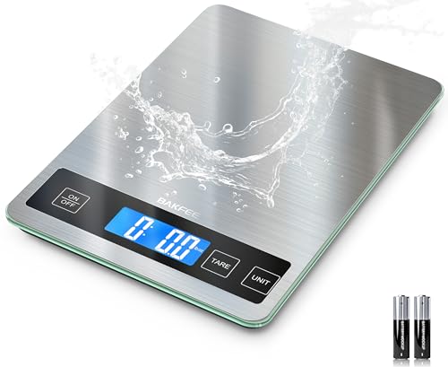 Food Scale, 15kg/33lb Digital Kitchen Scale with Stainless Steel & Tempered Glass, 1g/0.05oz Precise Weighing, Splash-Resistant and Sturdy Surface, for Cooking, Baking, Weight Loss, Meal Prep - color: Non-Rechargeable-Black