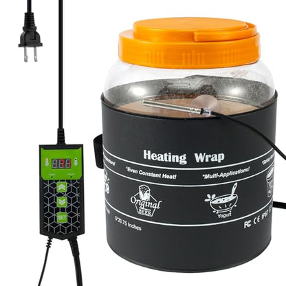 HOTBEST Kombucha Heating Wrap Even Heating Kombucha Jar Heater Wrap Waterproof Fermentation Heating Pad Fermentation Heater Wrap with Precise Temperature Control for Home Fermentation 5.5×20.8in