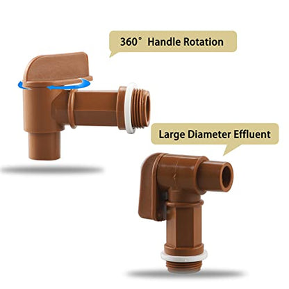 Plastic Handle Drum Faucet 5 Gallon jug Spigot Barrel Faucett for Plastic or Steel Oil Drum or Water Container 3/4” by MUGLIO 2 Pack - size: 2 Pack
