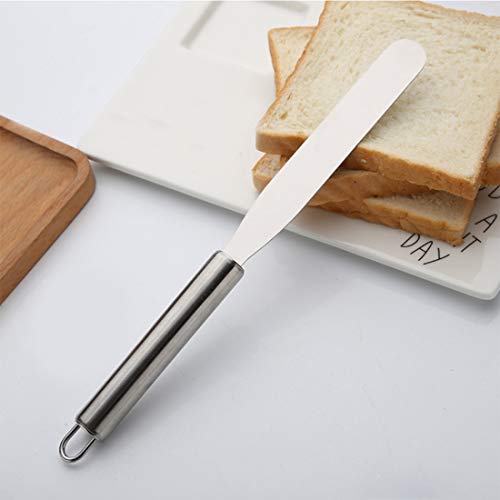 OLIREXD Cake Metal Spatula Stainless Steel Foodservice Straight Icing Spatula Spreader, Set of 2, 11-Inch, Silver - color: 2 Pieces