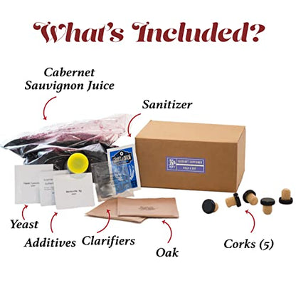 Craft A Brew - Cabernet Sauvignon Wine Recipe Kit - 1 Gallon - Ingredients for Home Brewing Wine - Wine Making Ingredients and Supplies - style: Cabernet Sauvignon