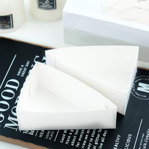 Cabilock 20-Pack Triangle Cake Boxes 5.11 X 3.34 X 1.96 in Box with Lids Food Grade Dessert Containers for Cheesecake Pie Party Picnic Office School Home Restaurant
