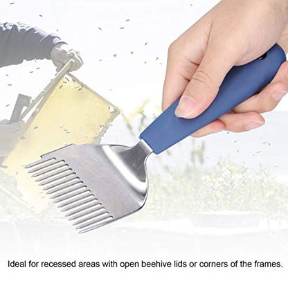 Stainless Steel Uncapping Fork, 16 Tin Plastic Handle Uncapping Knife Honey Extractor Honey Uncapping Tool Honey Uncapping Tank Bee Separator for Home or Garden