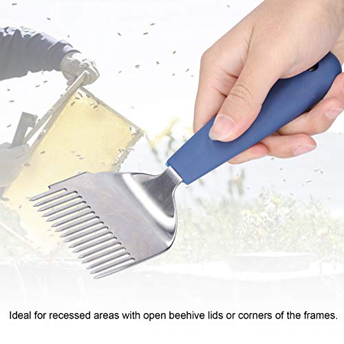 Honey Uncapping Fork, 16 Teeth Stainless Steel Bee Hive Fork Shovel with Plastic Handle Uncapping Scraper Beekeepers Supplies