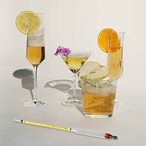 Hydrometer Alcohol 0-200 Proof and Tralle Accurate Alcohol Proof Tester for Liquor, Distilling Moonshine Alcoholmeter(3 Pcs High Alcohol Proof)