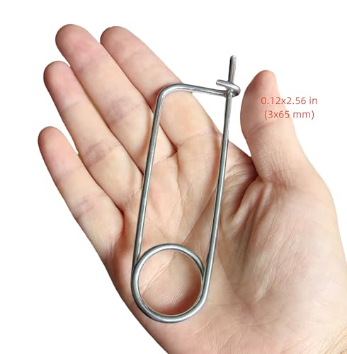 Steel Brooch Shape Open Safety pin Spring pin, Quick Lock line Lock pin Locking Fasteners for Farm Lawn Garden Hooks (0.12x2.56 in(3x65 mm)-8Pcs) - size: 0.12x2.56 in(3x65 mm)-8Pcs