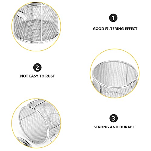Watris Veiyi Seasoning Strainer with Chain Hook for Home Restaurant | 10*10cm, Stainless Steel Cooking Spice Filter with Chain Hook, Soup Seasonings Seperation Basket Filter