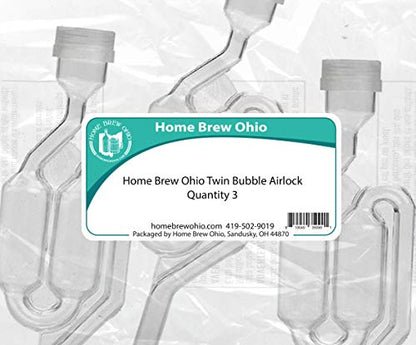 Home Brew Ohio Twin Bubble Airlock Set of 3