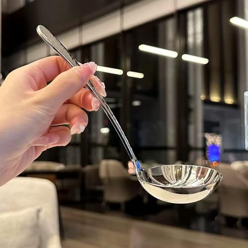 7.08 Inch Gravy Ladle, Premium 18/10 Stainless Steel Hammered Small Ladle for Serving Soup, Sauces, Gravies, Silver