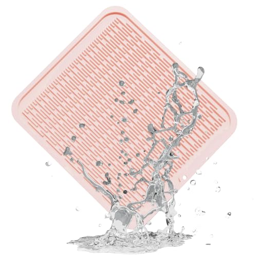 ZLR Heavy-Duty Silicone Dish Drying Mat (16" x 18" / 401 x 455mm) - XL Family-Size Thick 4mm Drainboard for Pots, Pans & Heavy Cookware - Oversized Trivet & Counter Protector, Non-Slip (Peach Pink) - color: Peach Pink, size: 18" x 16"