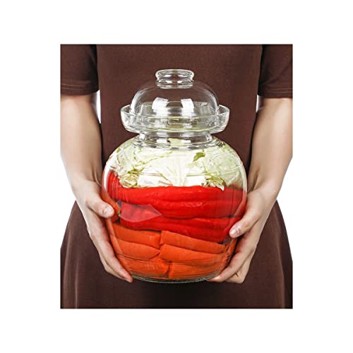 Fermentation Pickle Jar, Fermentation Kit with Water Seal, Glass Jar with Lid Paocai Jar Crock Pot for Pickles, Kimchi, Sauerkraut, Kombucha and Wine Brewing