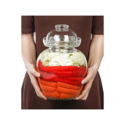 Fermentation Pickle Jar, Fermentation Kit with Water Seal, Glass Jar with Lid Paocai Jar Crock Pot for Pickles, Kimchi, Sauerkraut, Kombucha and Wine Brewing