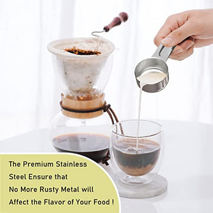1PCS 1/3Cup (80ml, 2.7oz) Single Measuring Cup, Stainless Steel Measure Scoop, Metric and US Measurement, Dishwasher Safe - size: 1/3cup|80ml|2.7oz