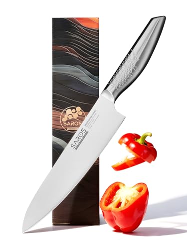 8 Inch Japanese Kitchen Knife – Professional Gyuto Chef Knife Made of 1.4116 German Steel, All-Steel Anti-Slip Handle, Razor Sharp Blade in Gift Box for Home & Restaurant - style: Japanese Chef Knife