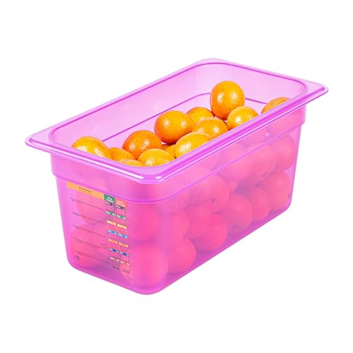 Restaurantware Food Storage Container 1 Pack of 5.6 qt Plastic Stackable Microwave-Safe Bin Dishwasher Safe Freezer Safe Purple Containers for Kitchen Storage - size: 1/3 Size