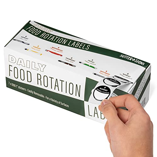 2pk Day Dots Food Labels | 1" Date Dot Stickers for Food Containers, 7000 Labels with Dispenser Box (Pack of 2) - color: Dispenser Set (Pack of 2)