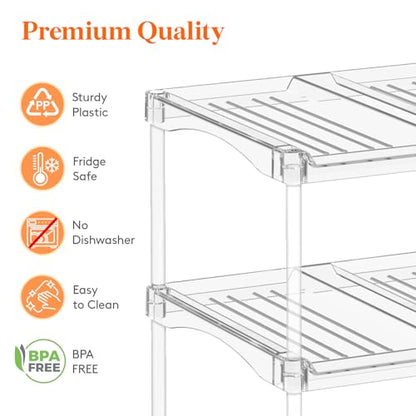 Lifewit Stackable Bottle Storage Organizer, Clear Freestanding Wine Holder for Cabinet, Large Slot Water Bottle Tumbler Cup Organizer for Pantry, Plastic Wine Rack for Fridge Cellar, 4Tier Hold 12 - size: 4 Tier-12 Bottle