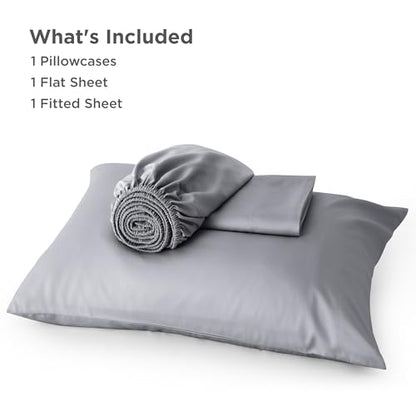 Bedsure PureWoven 100% Rayon Derived from Bamboo, Twin Bed Sheets, 3 Pieces | Cooling Sheets for Hot Sleepers, Breathable & Silky Soft, 16" Deep Pocket, Hotel Luxury Bedding, Silver Grey - color: 04 - Silver Grey, size: Twin