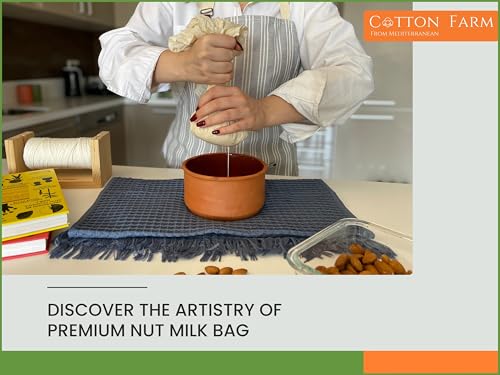 Cotton Farm Grade 100 Cheese Cloths, 18X18 inch bundle with Nut Mik Bag 14x14 inch