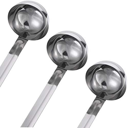 meekoo Stainless Steel Ladle Soup Handle Ladle with Pouring Rim for Kitchen Cooking Soup Sauce - size: 2 oz