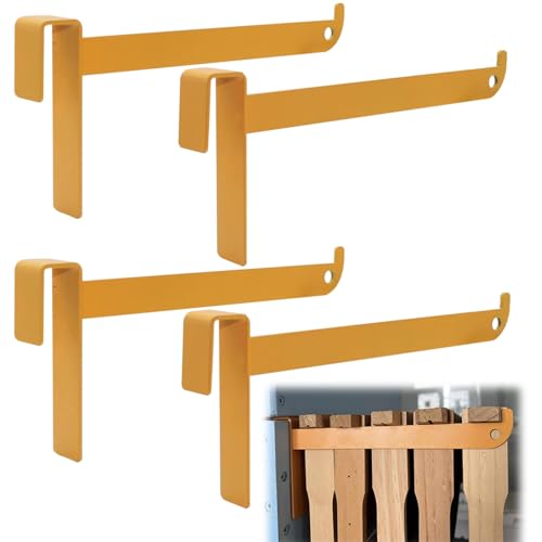 4 Pcs Beehive Frame Holder-Double Sided Painted Stainless Steel Hive Inspection Bracket, Laser Processes Bee Hive Stand Tool for Honey Harvesting and Inspection, Bee Hive Stand for Beekeeper Hive Tool - color: Vibrant Gentle Yellow-4