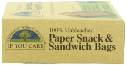 IF YOU CARE 100% Unbleached Paper Sandwich AND Snack Bags, 48 Count (Pack of 6)