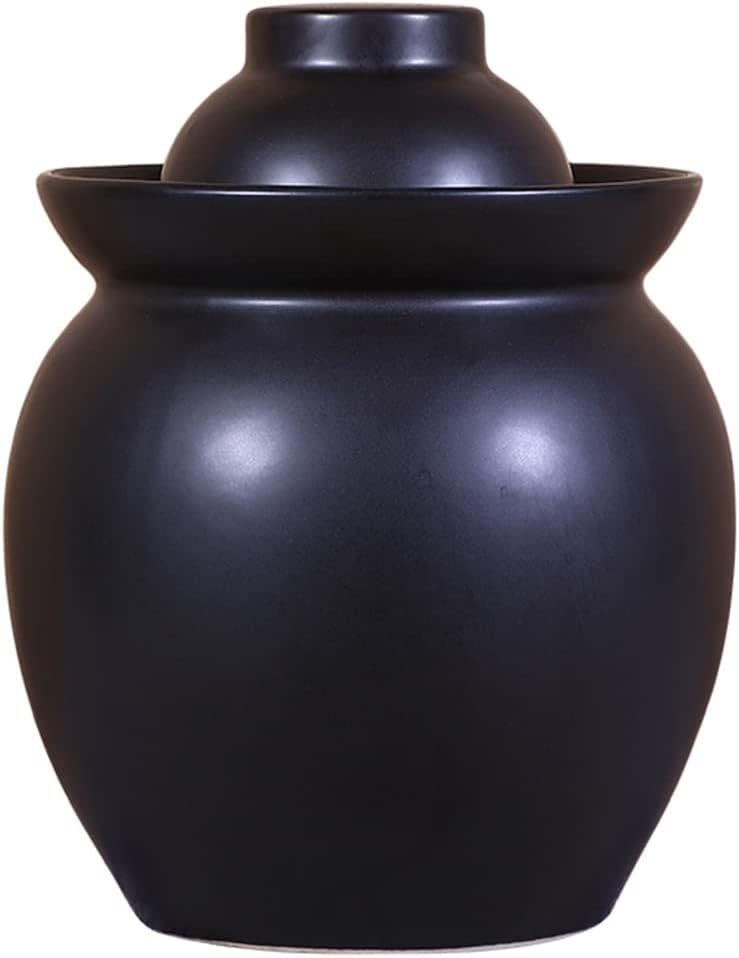 Ceramic Fermentation Crock Jar Pickling Traditional Chinese with Water Seal Airlock Lid,k0.5kg