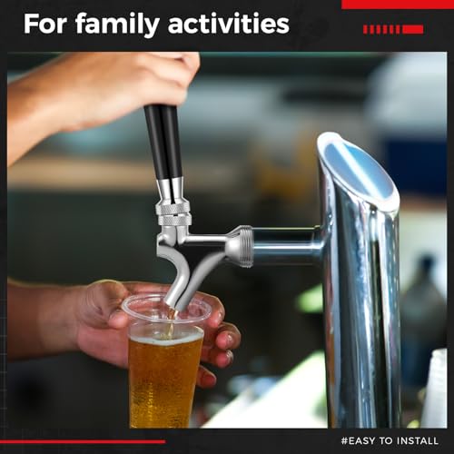 Sliner 2 Pcs Stout Beer Faucet, Stainless Steel Draft Keg Tap with 304 Stainless Handle, Dispensing Tap for Beer Shanks and Towers