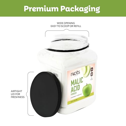 Roots Circle Malic Acid Powder - Bulk 1 Pack of 26.45 oz | Premium Food Grade, Gluten-Free, Non-GMO Ideal for Flavor Enhancer, Winemaking, & Cleaning - size: 1 Pack