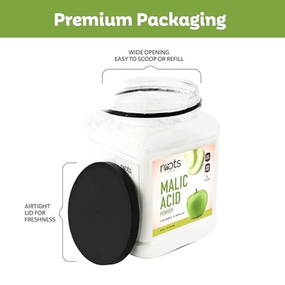 Roots Circle Malic Acid Powder - Bulk 1 Pack of 26.45 oz | Premium Food Grade, Gluten-Free, Non-GMO Ideal for Flavor Enhancer, Winemaking, & Cleaning - size: 1 Pack