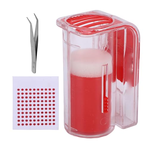 Queen Bee Marking Kit, Marking Bottle, 0-99 Number Sticker, Tweezers, Plastic Material, for Beehive Management, Beekeeper Supplies (Red) - color: Red
