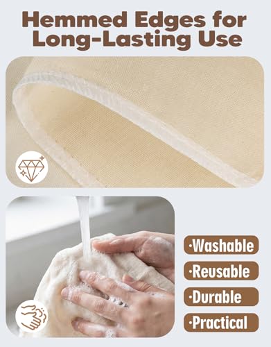 10 Pack Premium Cheesecloth, Grade 100 Cotton Cheese Cloth, Unbleached Extra Fine Mesh, Cheesecloth for Straining, for Cooking, Baking & Brewing, 20 x 20 Inches