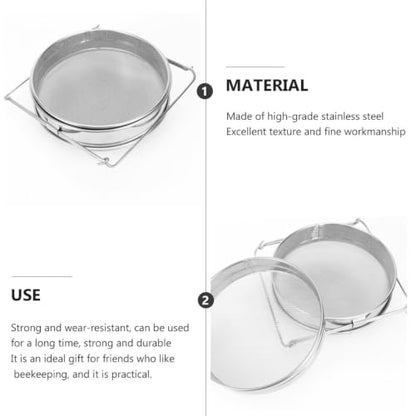 Healifty Honey Strainer Filter Sturdy Stainless Steel Double Layer Sturdy Honey Filtering Tool with Double Sieve Design for Efficient for Beekeeping