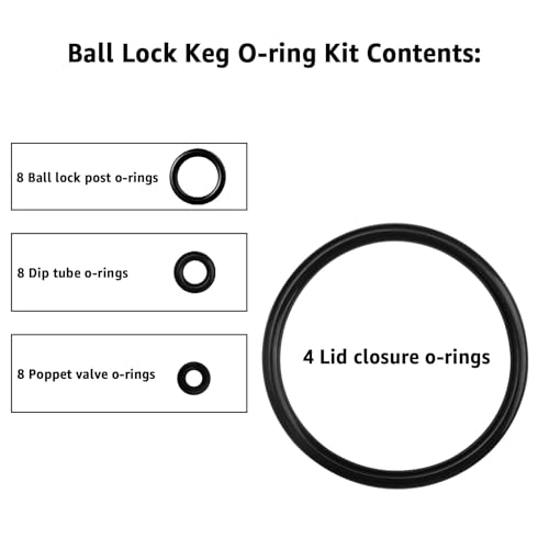 4 Sets Beer Keg O-Ring Gasket for Cornelius Keg Lid O-ring Beer Keg Post O Ring for Corny Keg Dip Tube Replacement O-Ring Beer Keg Poppet Valve O Ring Wear-Resistance Home Brew Keg Gasket