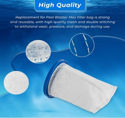 X-treme Multilayer Filter Bag,Sand & Silt Filter Bag, Compatible with Pool Blaster Max, Catfish Ultra, iVac 250, iVAC C2, Volt FX-4 and Jacuzzi JPV200 Handheld Pool Vacuums, P30X022XF / PBW022XF-3Pack | Compatible with Pool Blaster Max, Catfish Ultra, iVa