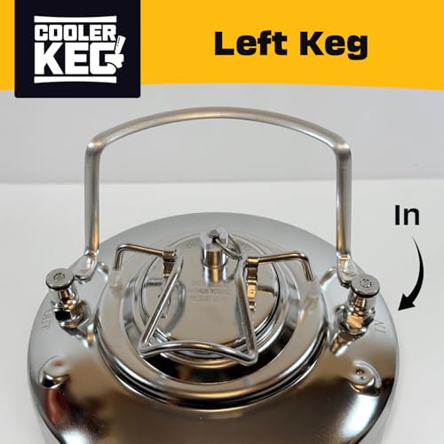 Refillable Keg LEFT – 1.75 gallon Stainless Steel Keg for Beer, Cocktails, Mixed Drinks, Cider, Seltzer, Ball Lock, Quick Disconnects, 6.5 liters, 228oz - size: Left - 1.75 gallons