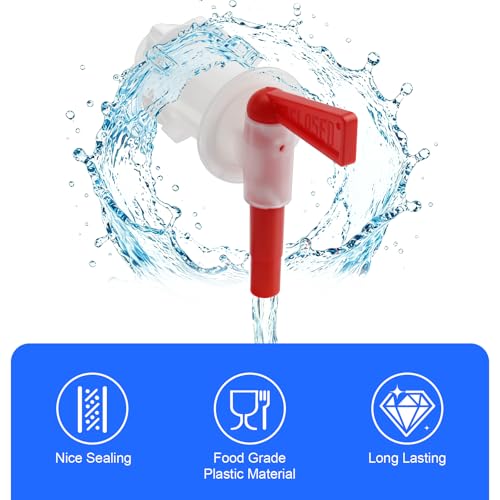 FERRODAY 3 Pack Bucket Spigots for 5 Gallon Bucket Spigot Bottling Bucket Plastic Spigot Fermenting Spout Bottle Spigot Tap Homebrew Wine Making Supplies with 0.4" Barb Spout Spigot for Bucket(Red) - size: 3 Bucket Spigot-Red