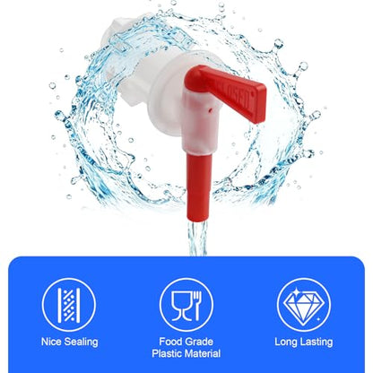 FERRODAY 3 Pack Bucket Spigots for 5 Gallon Bucket Spigot Bottling Bucket Plastic Spigot Fermenting Spout Bottle Spigot Tap Homebrew Wine Making Supplies with 0.4" Barb Spout Spigot for Bucket(Red) - size: 3 Bucket Spigot-Red