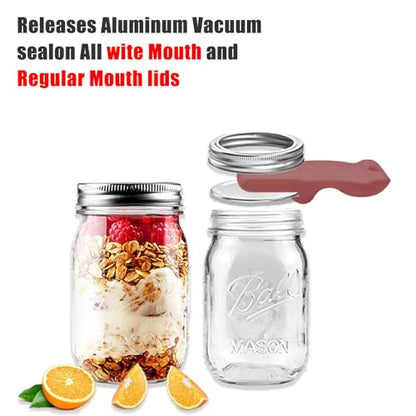 Mason Jar Opener and Canning Tool, Compatible with Mason Jar Lids, Releases Vacuum Seal on Wide Mouth and Regular Mouth, Magnetic Lid Lifter for Canning, Pickling (chocolate color)) - color: chocolate color)
