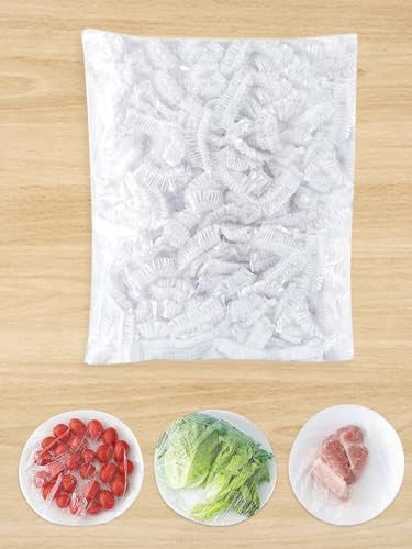 50 PCS Reusable Elastic Food Storage Covers, Airtight Bowl Covers for Plates, Fruits & Sourdough Baking, BPA-Free Plastic Wrap Alternative, Keep Food Fresh & Dust Proof (Transparent White)