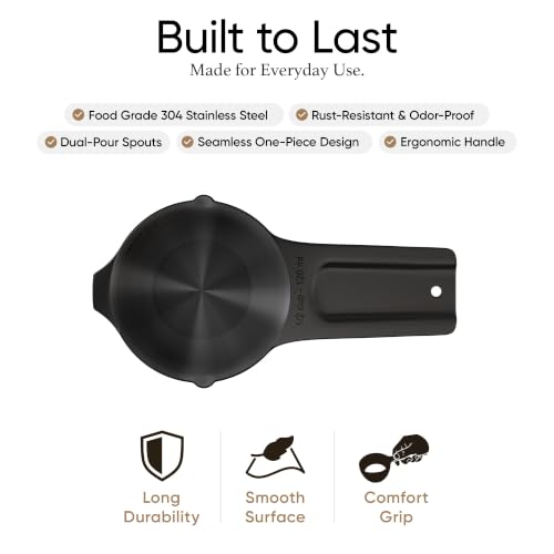 Color Up Measuring Cup Set, 8 Piece – Includes 2 Cup, Black Finish, Stainless Steel, Accurate for Wet & Dry Ingredients, Embossed Markings, Easy-Pour Spouts, Dishwasher-Safe, Kitchen Essential - color: Black
