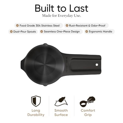 Color Up Measuring Cup Set, 8 Piece – Includes 2 Cup, Black Finish, Stainless Steel, Accurate for Wet & Dry Ingredients, Embossed Markings, Easy-Pour Spouts, Dishwasher-Safe, Kitchen Essential - color: Black