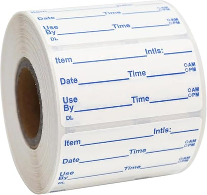 L LIKED 2x1 Dissolvable Labels, 600 Stickers, Use by Food Rotation Labels for Storage and Container (600, Blue) - size: 2"x1"/600labels/Blue