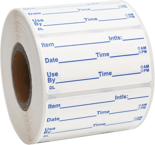 L LIKED 2x1 Dissolvable Labels, 600 Stickers, Use by Food Rotation Labels for Storage and Container (600, Blue) - size: 2"x1"/600labels/Blue
